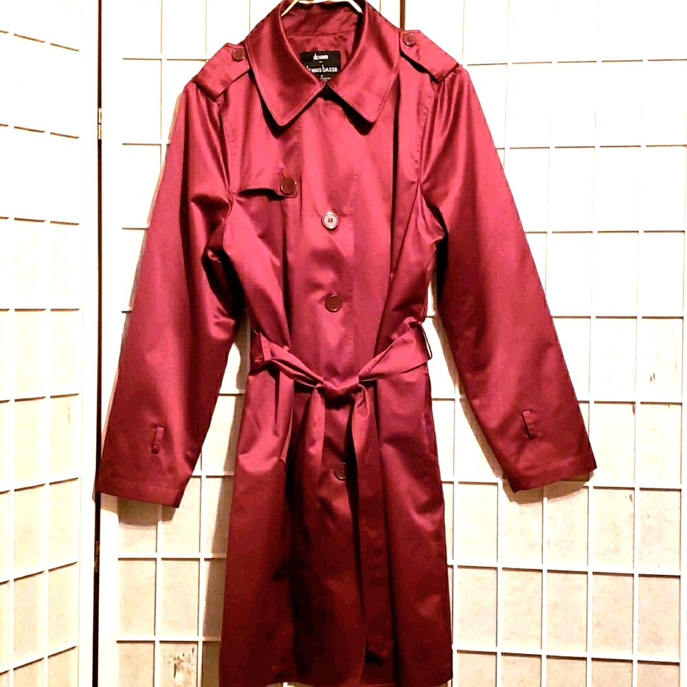 dennis BY DENNIS BASSO MAROON TRENCH Sz M